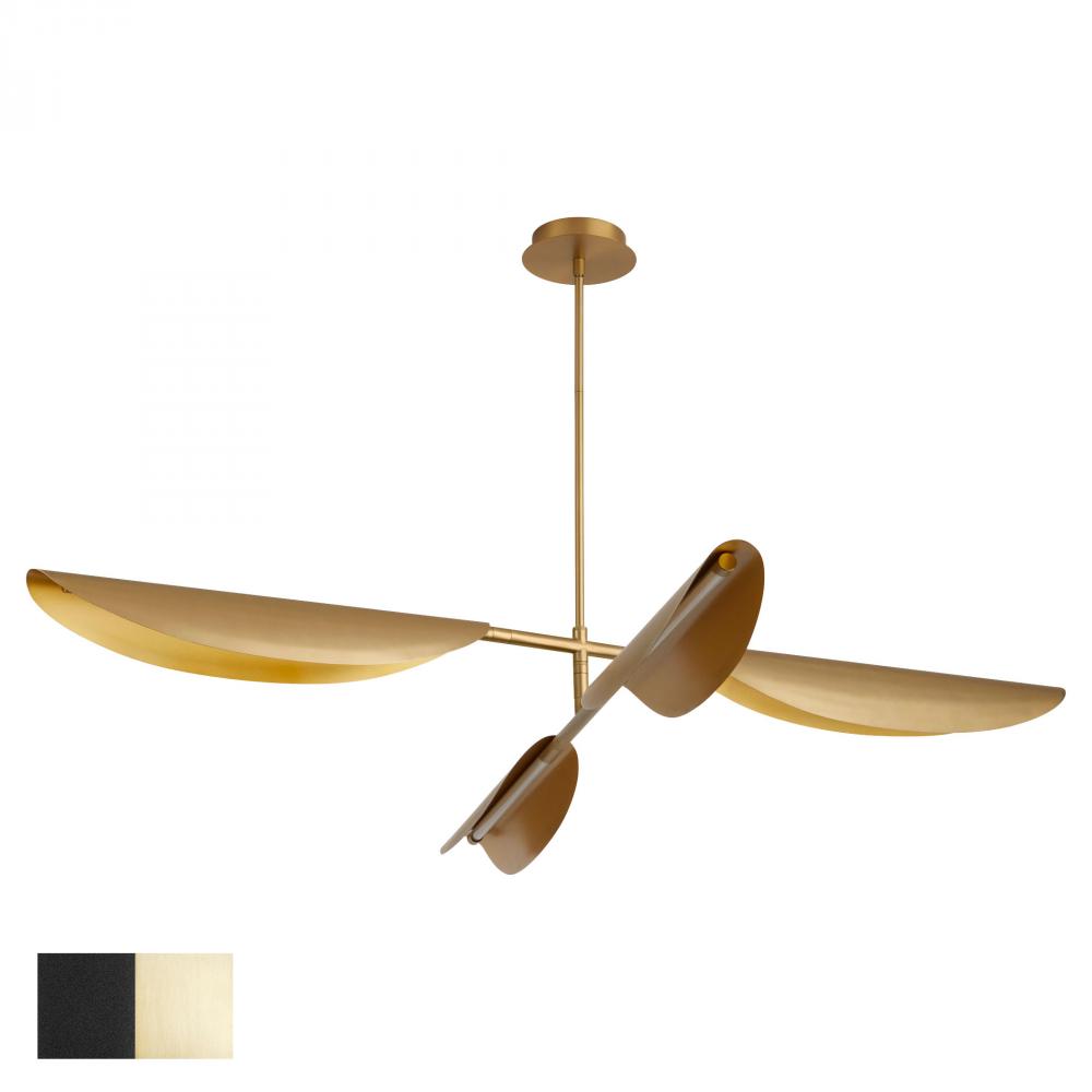 Oxygen Lighting PIVOT 3-407-1540 Chandelier - Black W Aged Brass