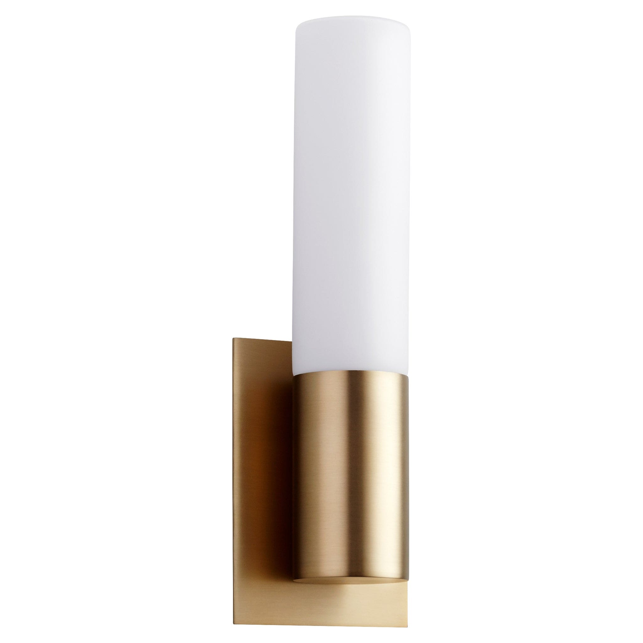 Oxygen Lighting 3-528-27 Sconce, UL Damp Rated, Aged Brass - Matte Whi