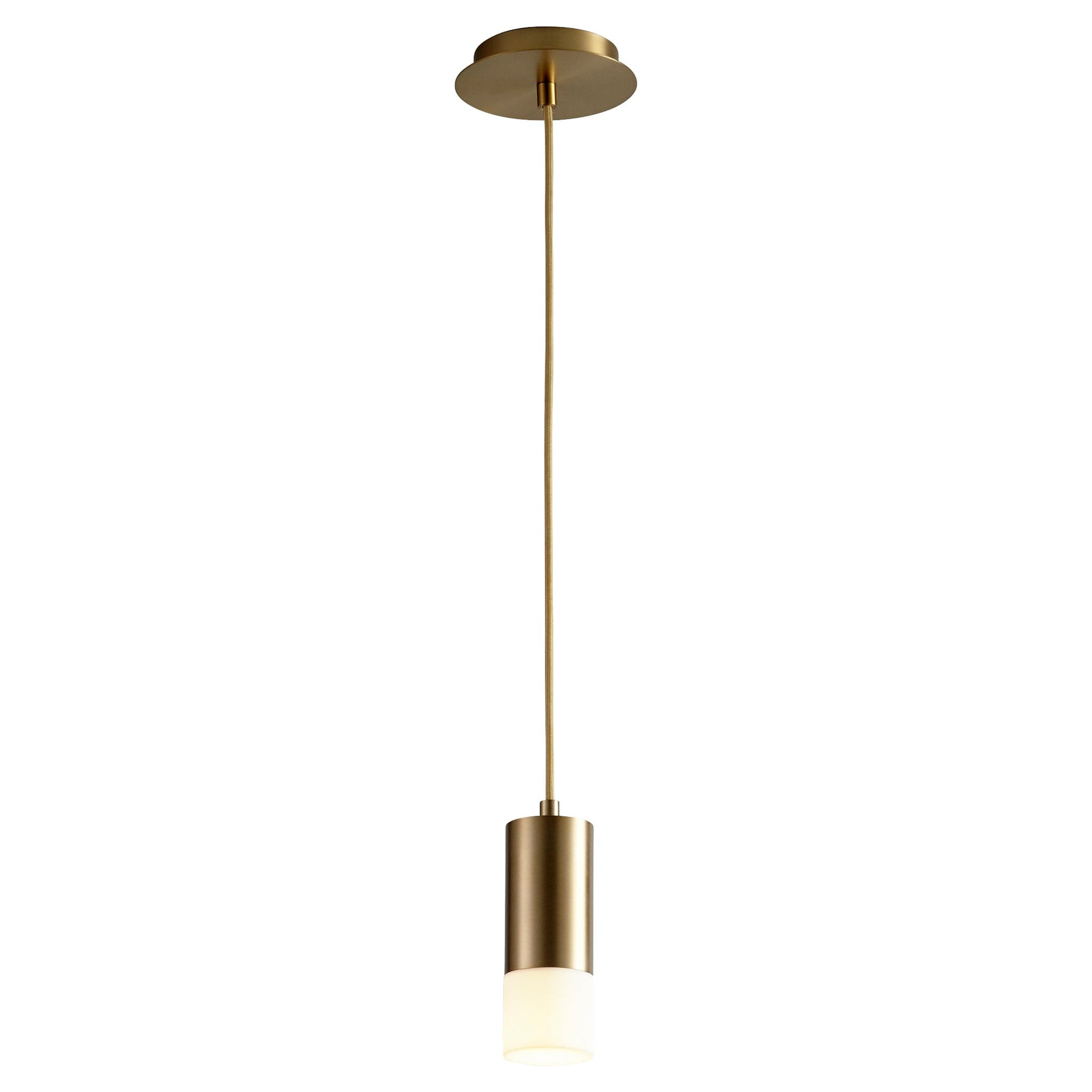 Oxygen Lighting 3-607-27 Pendant Light, UL Damp Rated, Aged Brass - Ma