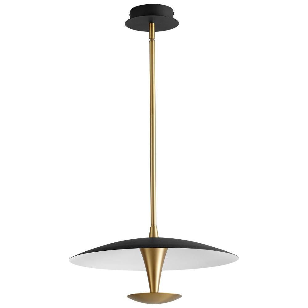 Oxygen Lighting SPACELY 3-646-1540 Pendant Traditional - Black W Aged Brass