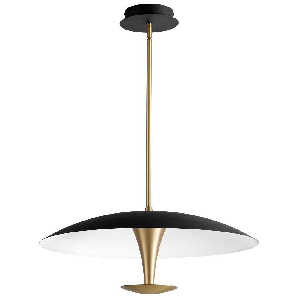 Oxygen Lighting SPACELY 3-647-1540 Pendant Traditional - Black W Aged Brass