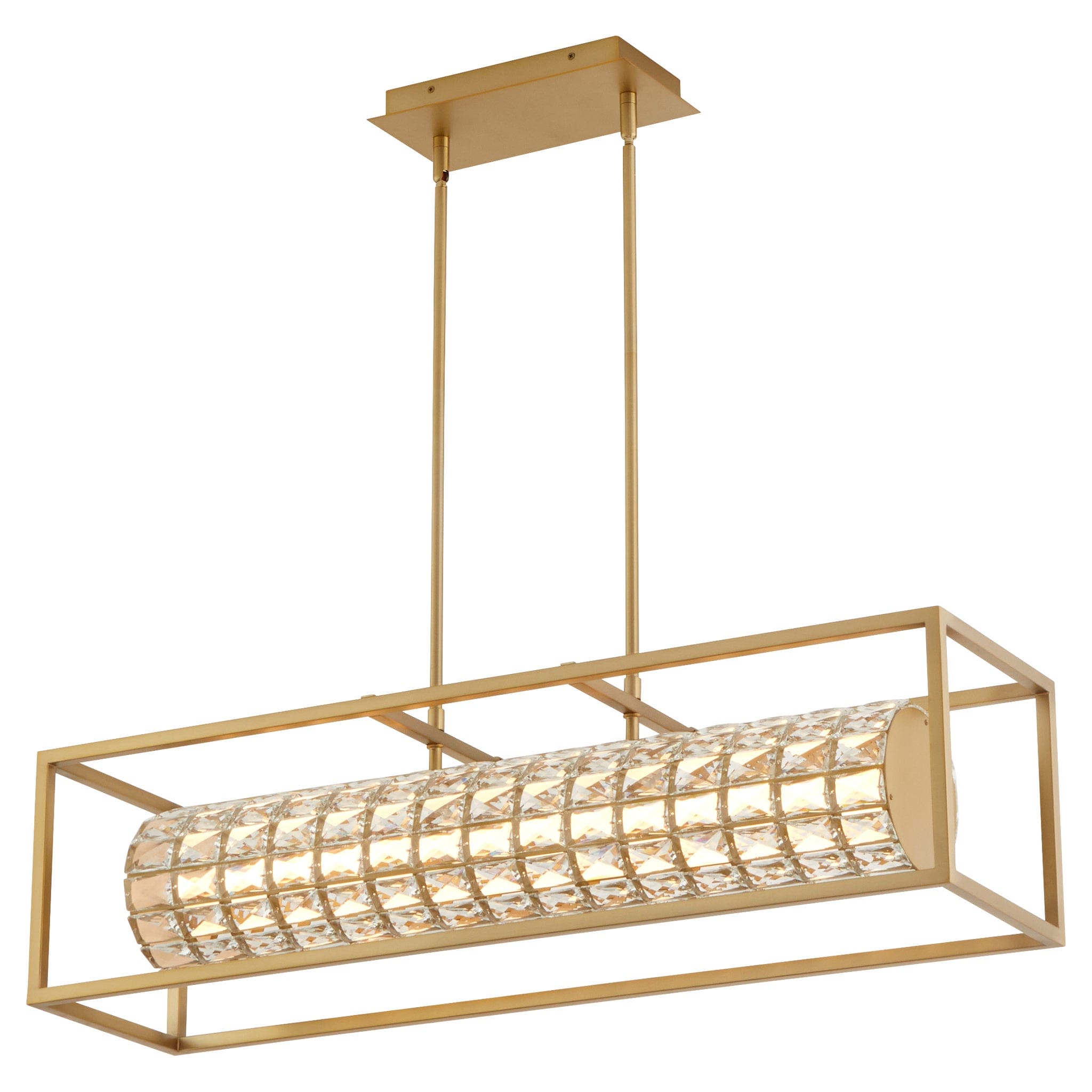 Oxygen Lighting ELAN 3-676-40 Linear Pendant Light Fixture 36 inch CCT Selectable - Aged Brass