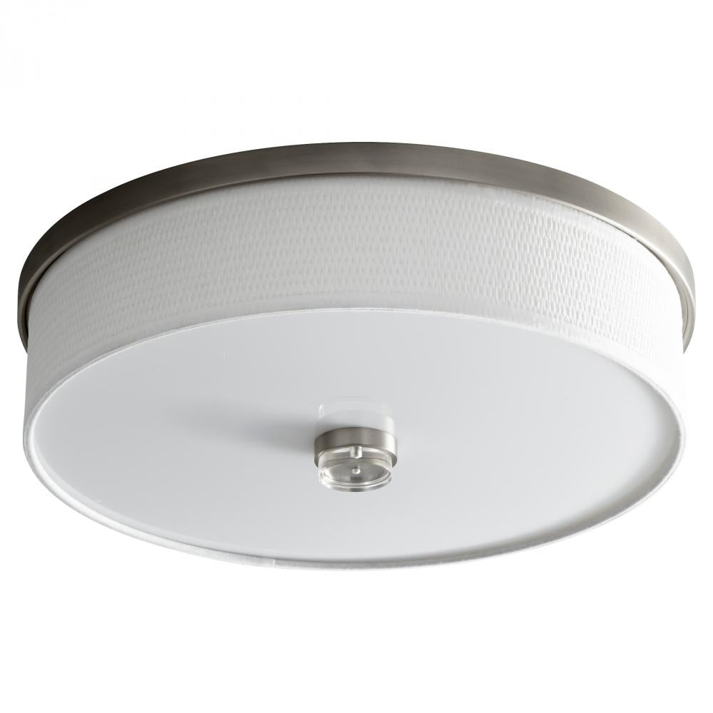 Oxygen Lighting ECHO 3-694-24-EM Flush Mount Traditional - Satin Nickel W White Grass