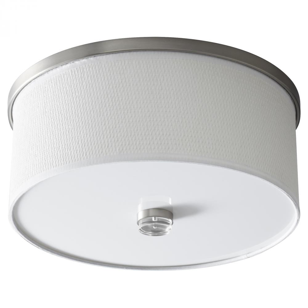 Oxygen Lighting ECHO 3-695-24-EM Flush Mount Traditional - Satin Nickel W White Grass