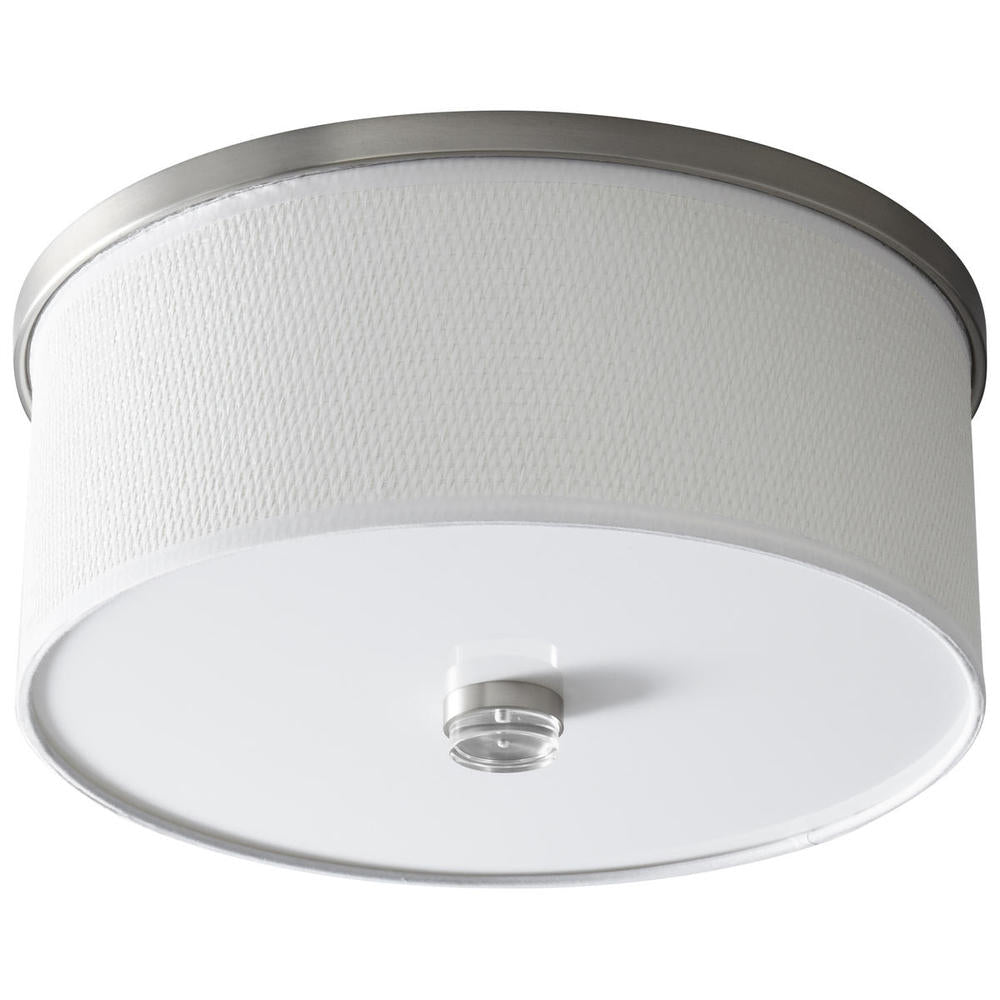 Oxygen Lighting ECHO 3-695-24 Flush Mount Traditional - Satin Nickel W White Grass