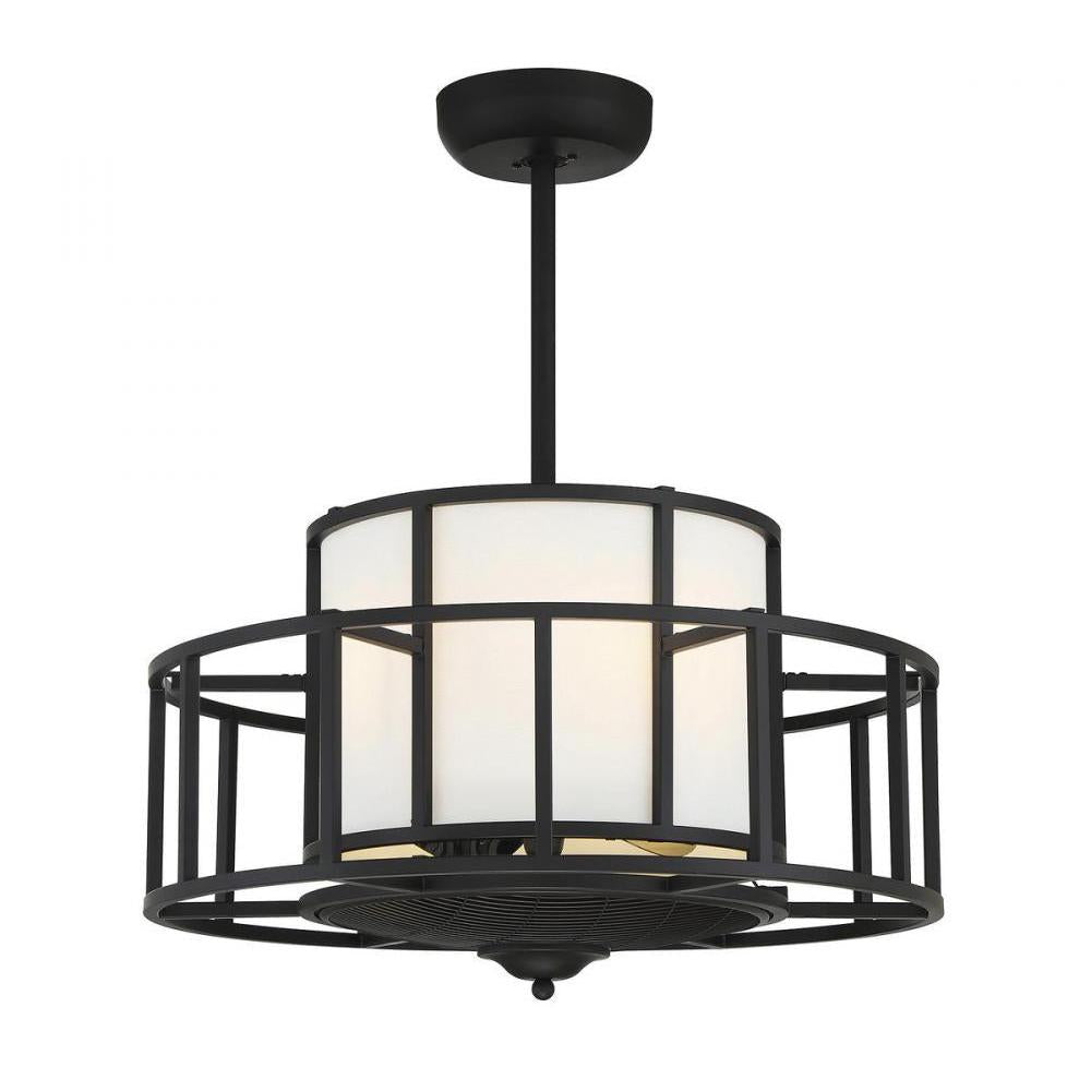 Oslo 4-Light Fan D'Lier in 
Matte Black