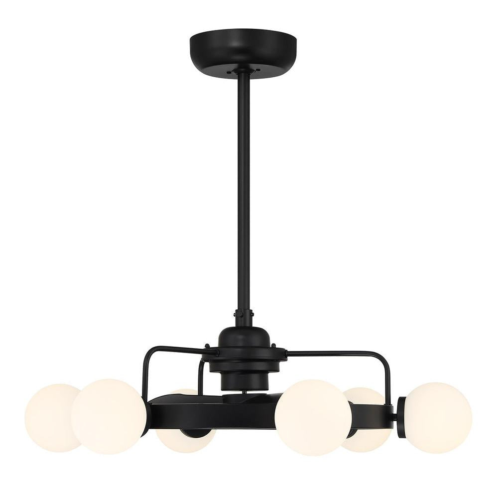 Gibson 6-Light Fan D'Lier in Matte Black