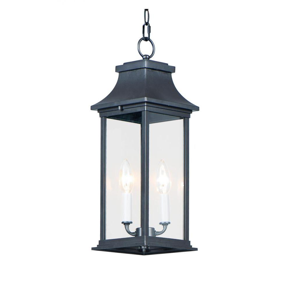 Vicksburg 6.75 Inch Outdoor Hanging Lantern – Black