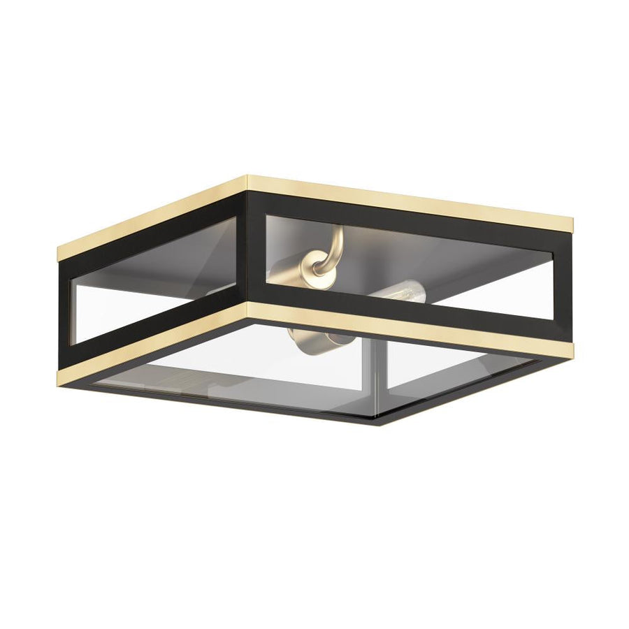Maxim Lighting 30059CLBKGLD Neoclass 13 Inch Flush Mount Light – Black / Gold