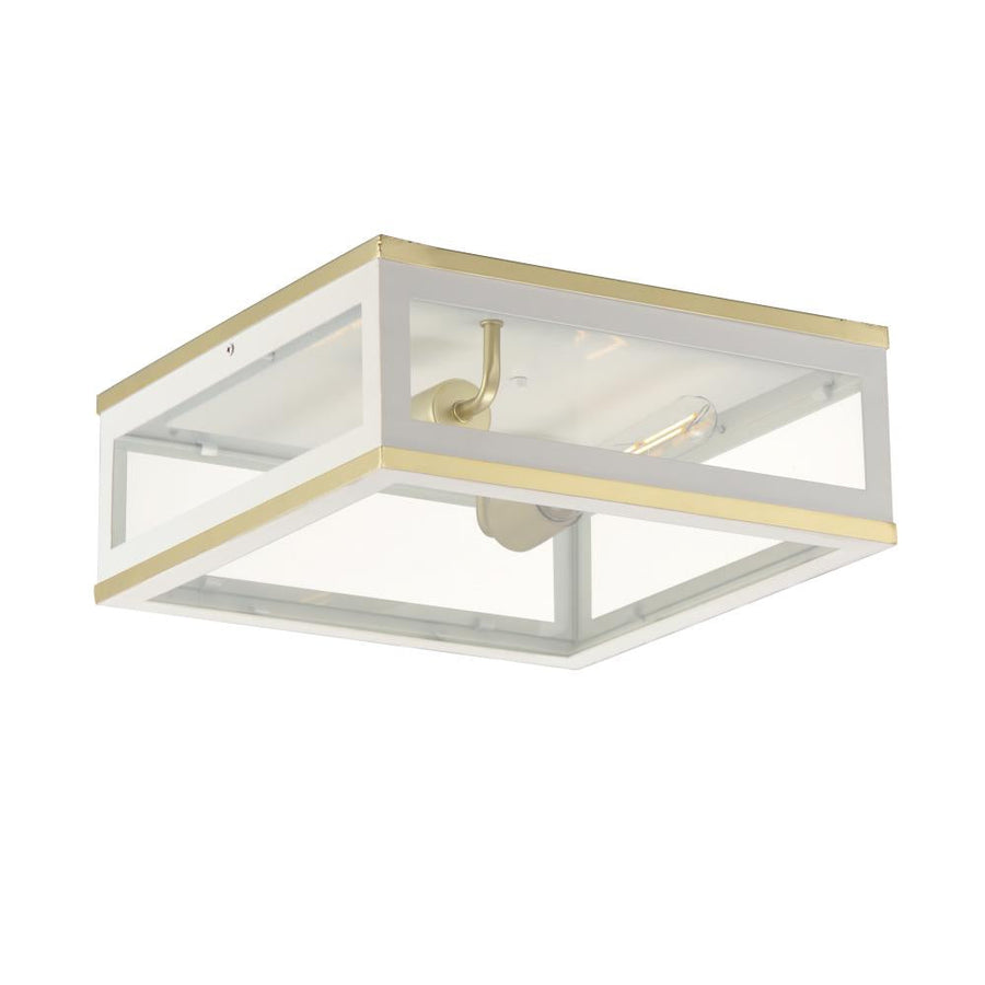 Maxim Lighting 30059CLWTGLD Neoclass 13 Inch Flush Mount Light – White/Gold