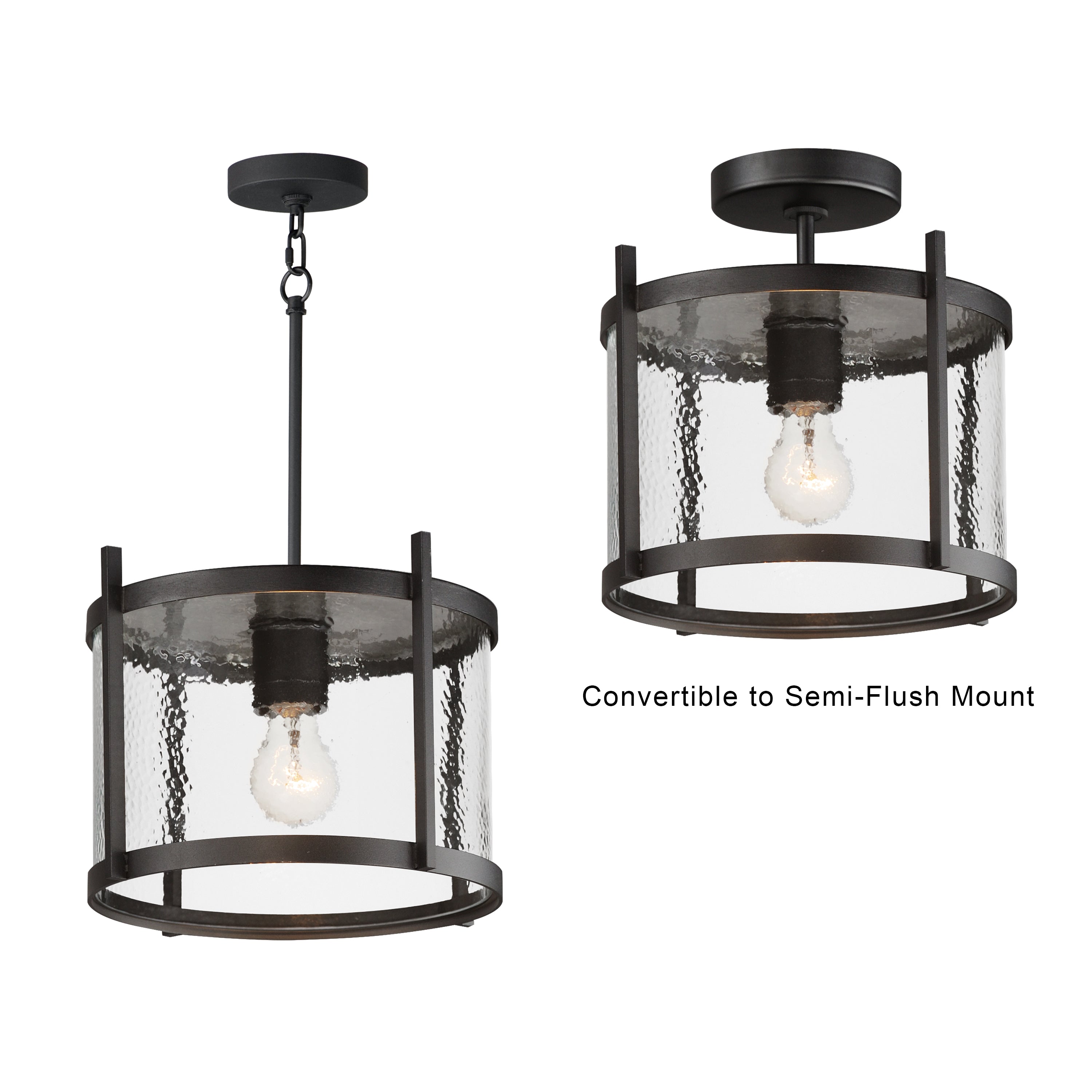 12 Inch Outdoor Flush Mount – Black