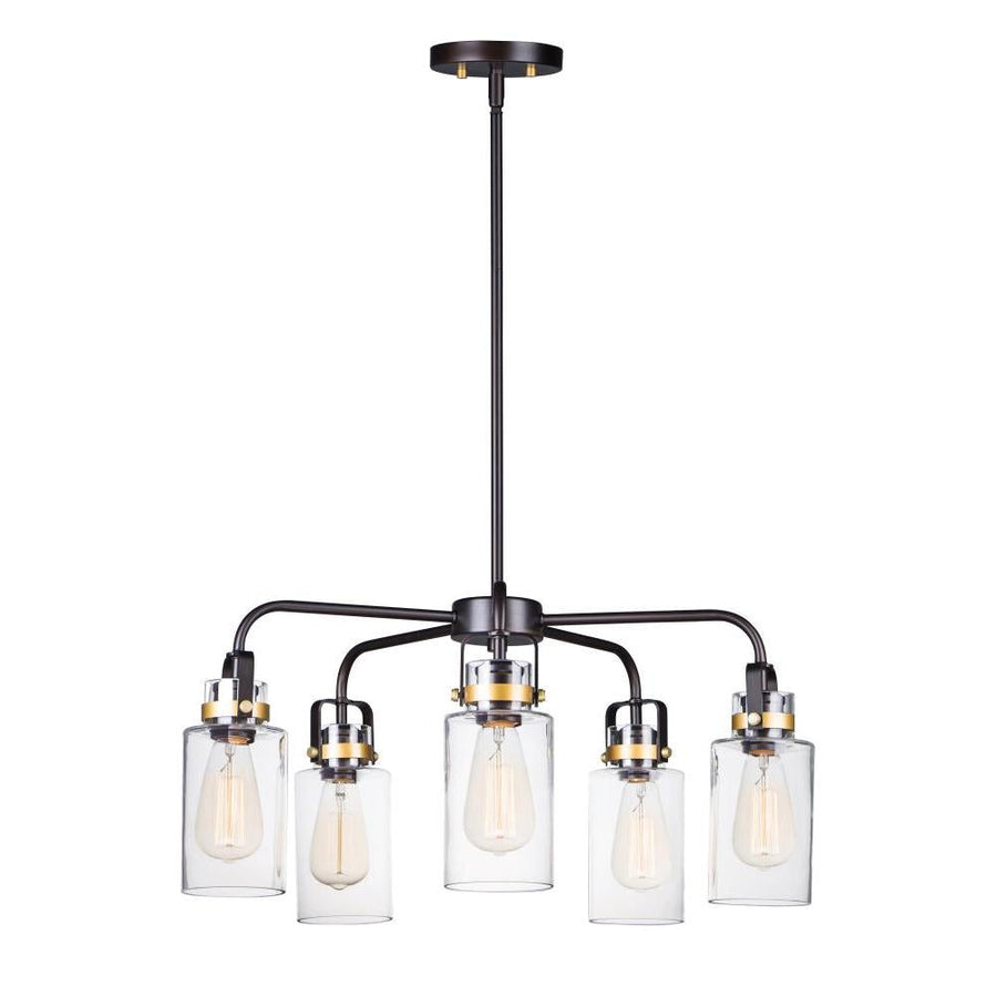 Maxim Lighting 30175CLBZGLD Magnolia Inch 5 Light Pendant – Bronze / Gold