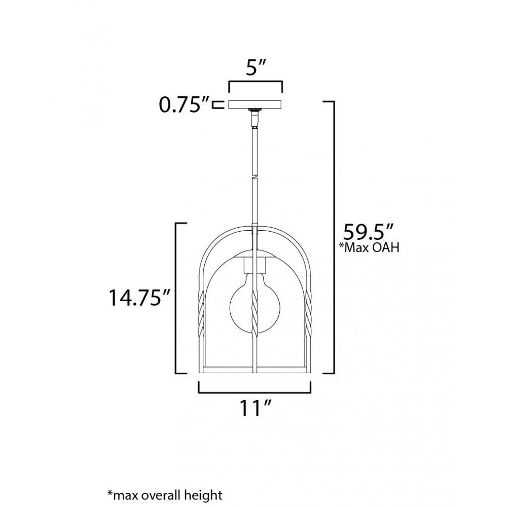 Maxim Lighting FOUNDRY 30194CDBK Pendant - Black