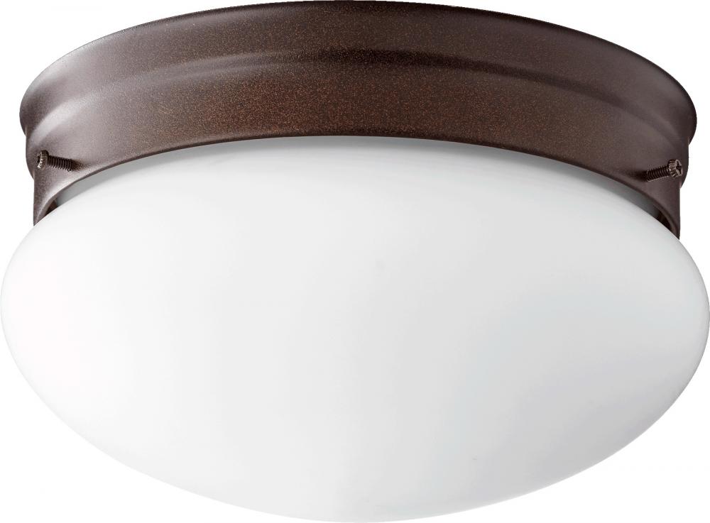 Quorum Lighting 3023-8-86 Flush Mount Traditional - Oiled Bronze W Satin Opal