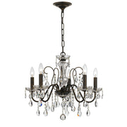 Crystorama Butler 3025-EB-CL-MWP – 24 Inch – 5 Light – Chandelier – English Bronze – Damp Rated