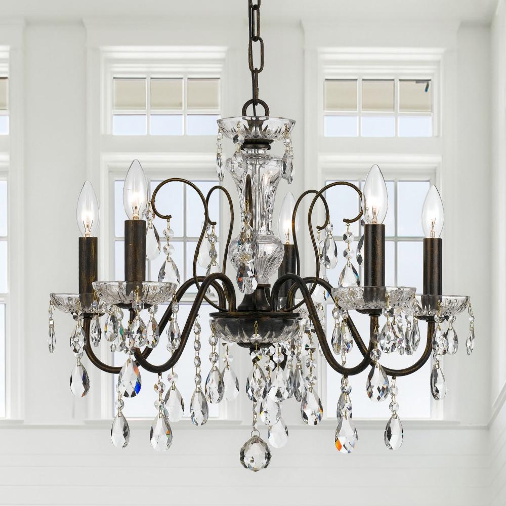 Crystorama BUTLER 3025-EB-CL-MWP Chandelier Contemporary - English Bronze