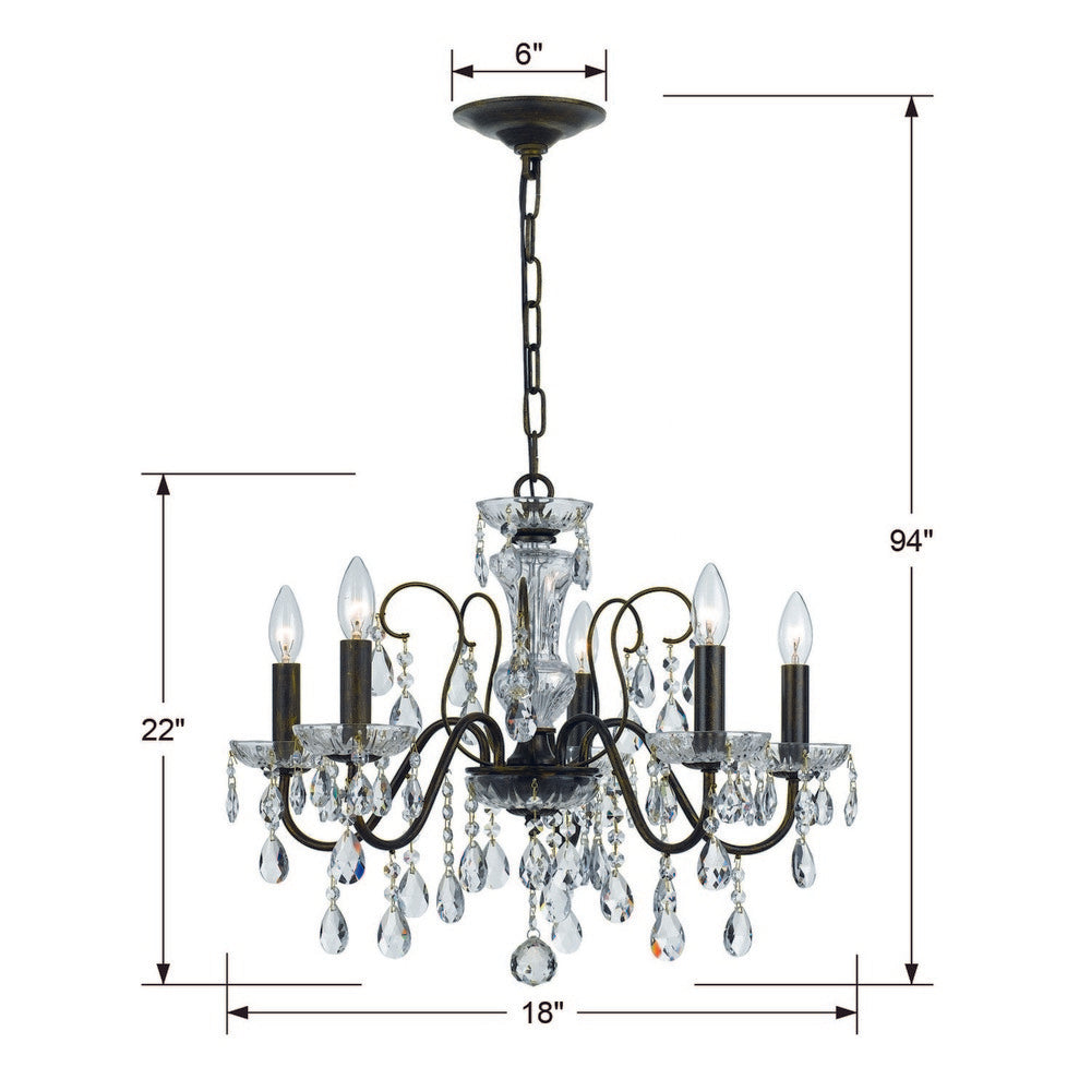 Crystorama BUTLER 3025-EB-CL-MWP Chandelier Contemporary - English Bronze