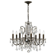 Crystorama Butler 3028-EB-CL-MWP – 25.5 Inch – 8 Light – Chandelier – English Bronze – Damp Rated