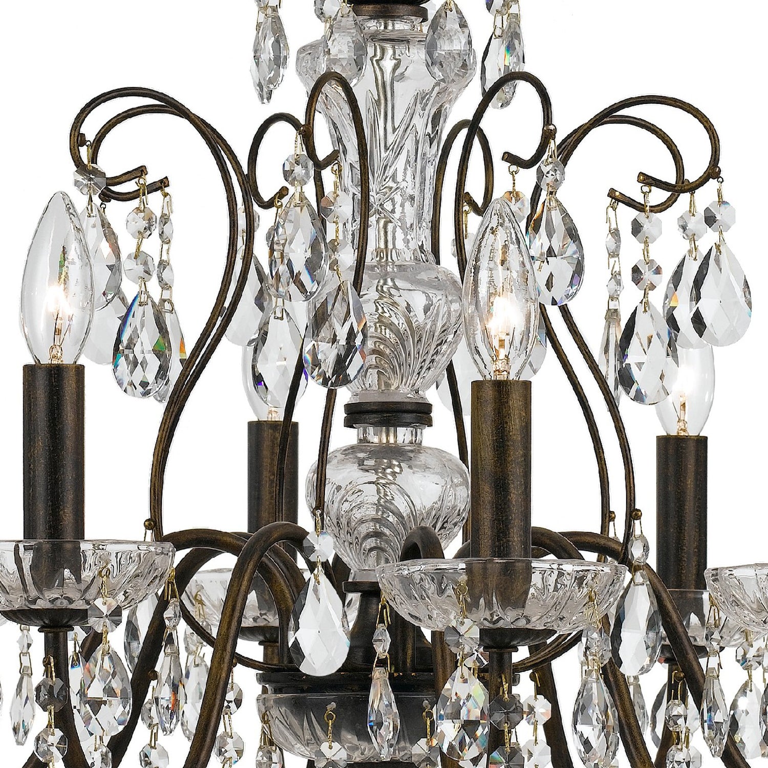 Crystorama Butler 3028-EB-CL-MWP – 25.5 Inch – 8 Light – Chandelier – English Bronze – Damp Rated
