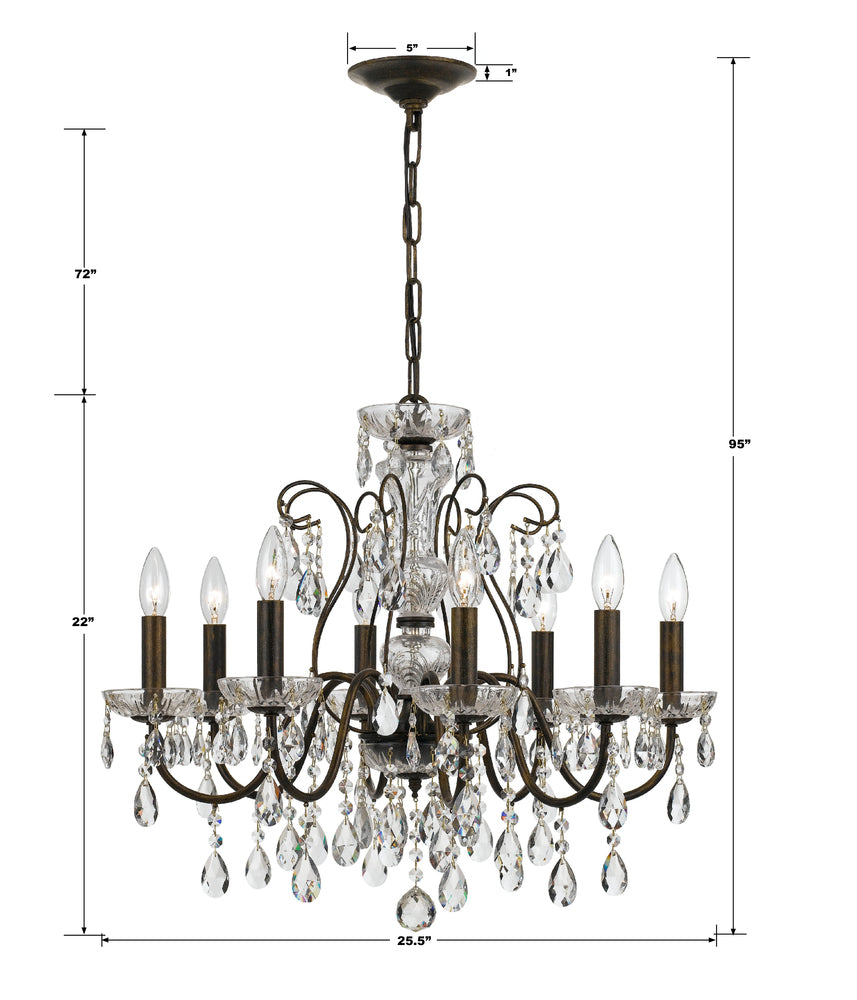 Crystorama BUTLER 3028-EB-CL-MWP Chandelier Contemporary - English Bronze