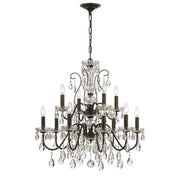 Crystorama Butler 3029-EB-CL-MWP – 29 Inch – 12 Light – Chandelier – English Bronze – Damp Rated