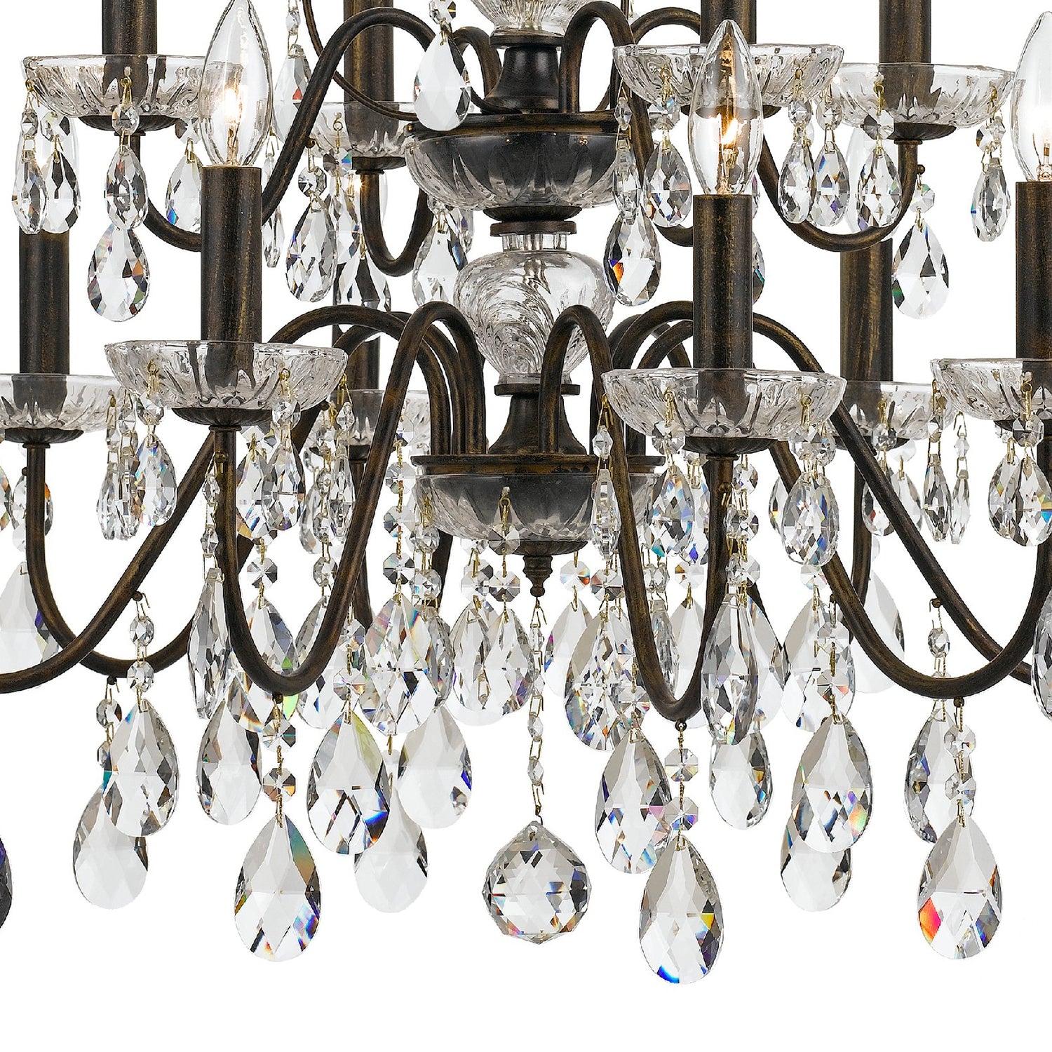 Crystorama Butler 3029-EB-CL-MWP – 29 Inch – 12 Light – Chandelier – English Bronze – Damp Rated