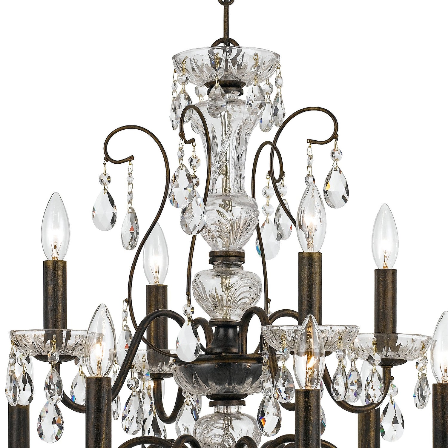 Crystorama Butler 3029-EB-CL-MWP – 29 Inch – 12 Light – Chandelier – English Bronze – Damp Rated
