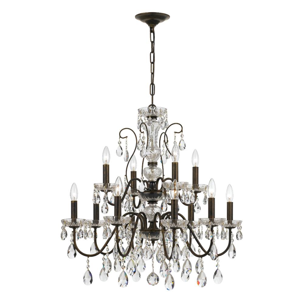 Crystorama BUTLER 3029-EB-CL-SAQ Chandelier Contemporary - English Bronze