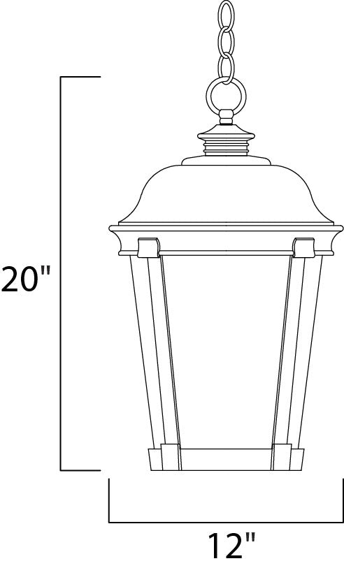 12 Inch Outdoor Hanging Lantern – Bronze