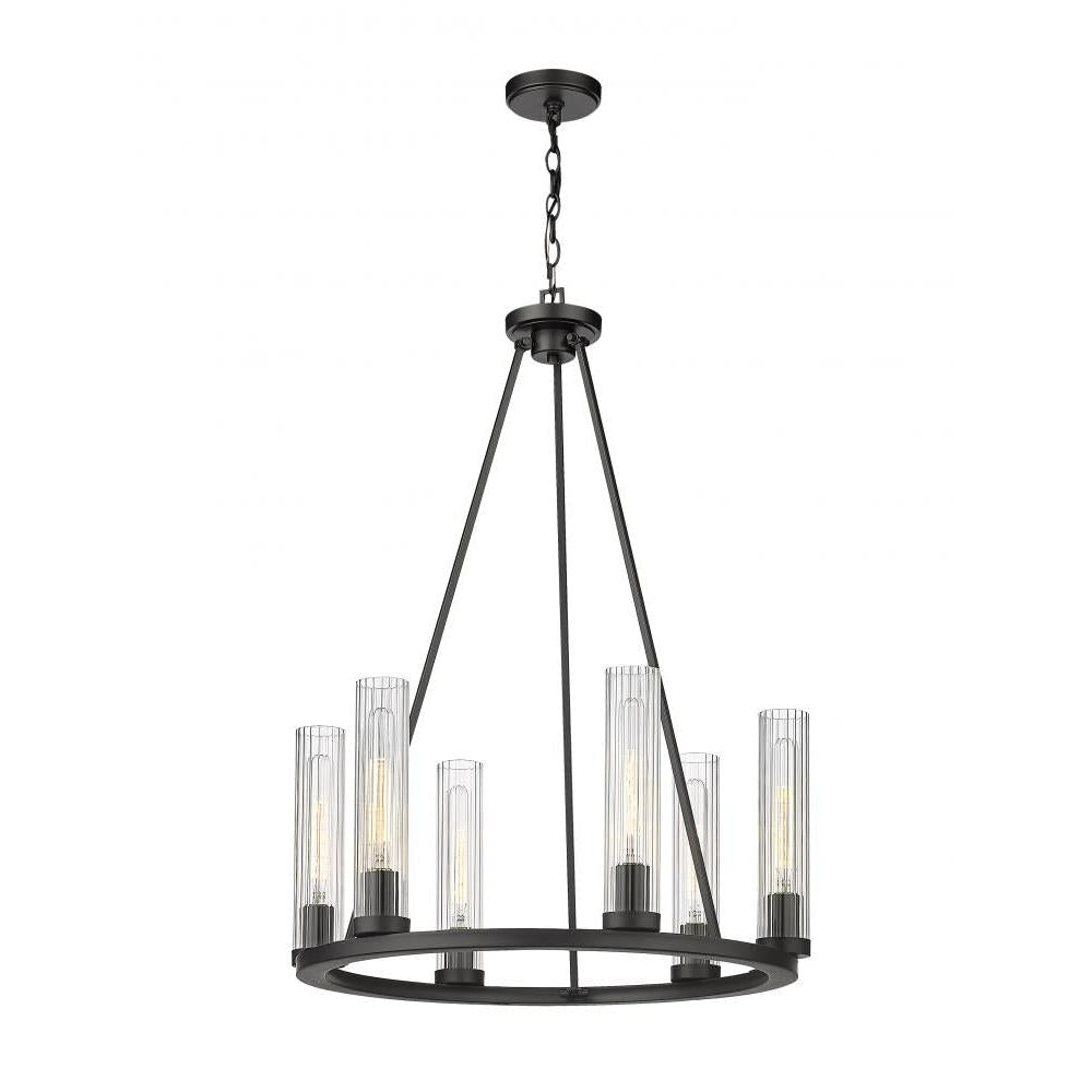 6 Light Chandelier-Clear