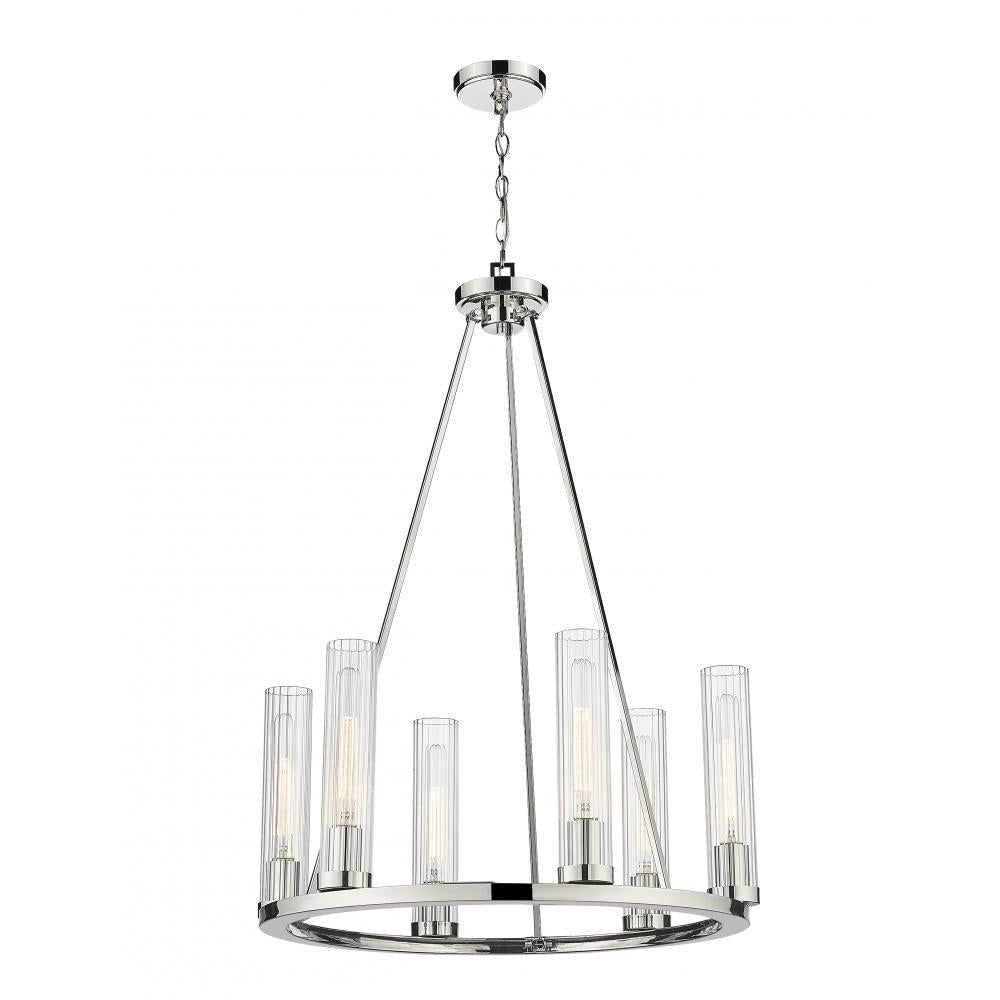 6 Light Chandelier-Clear
