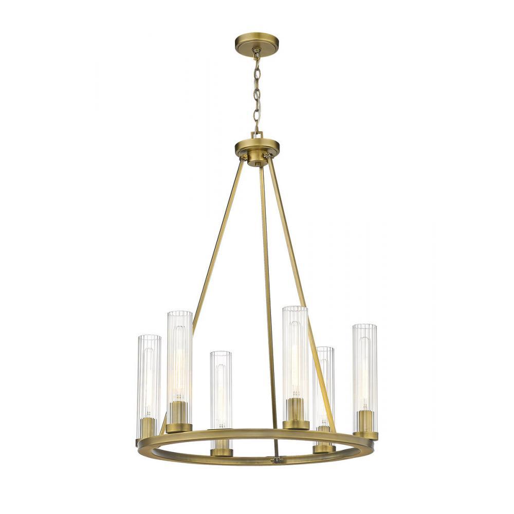 6 Light Chandelier-Clear