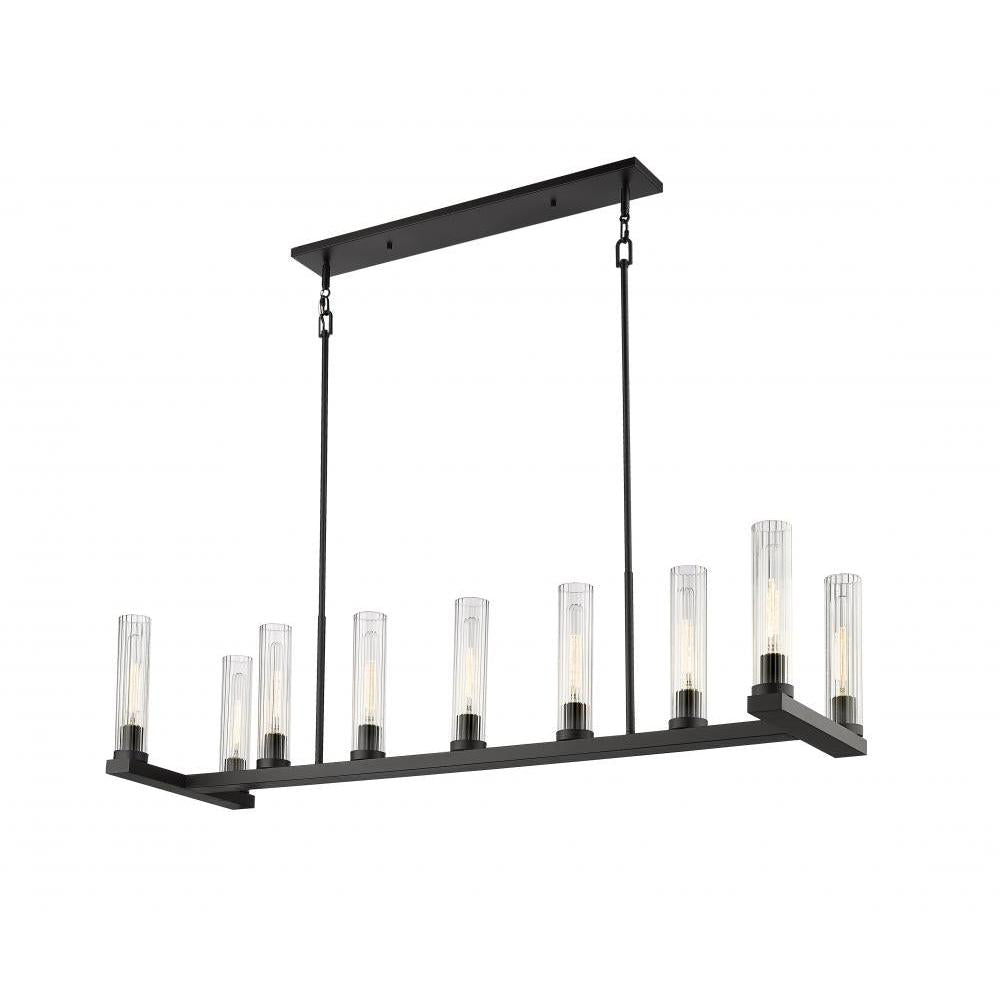 9 Light Linear Chandelier-Clear