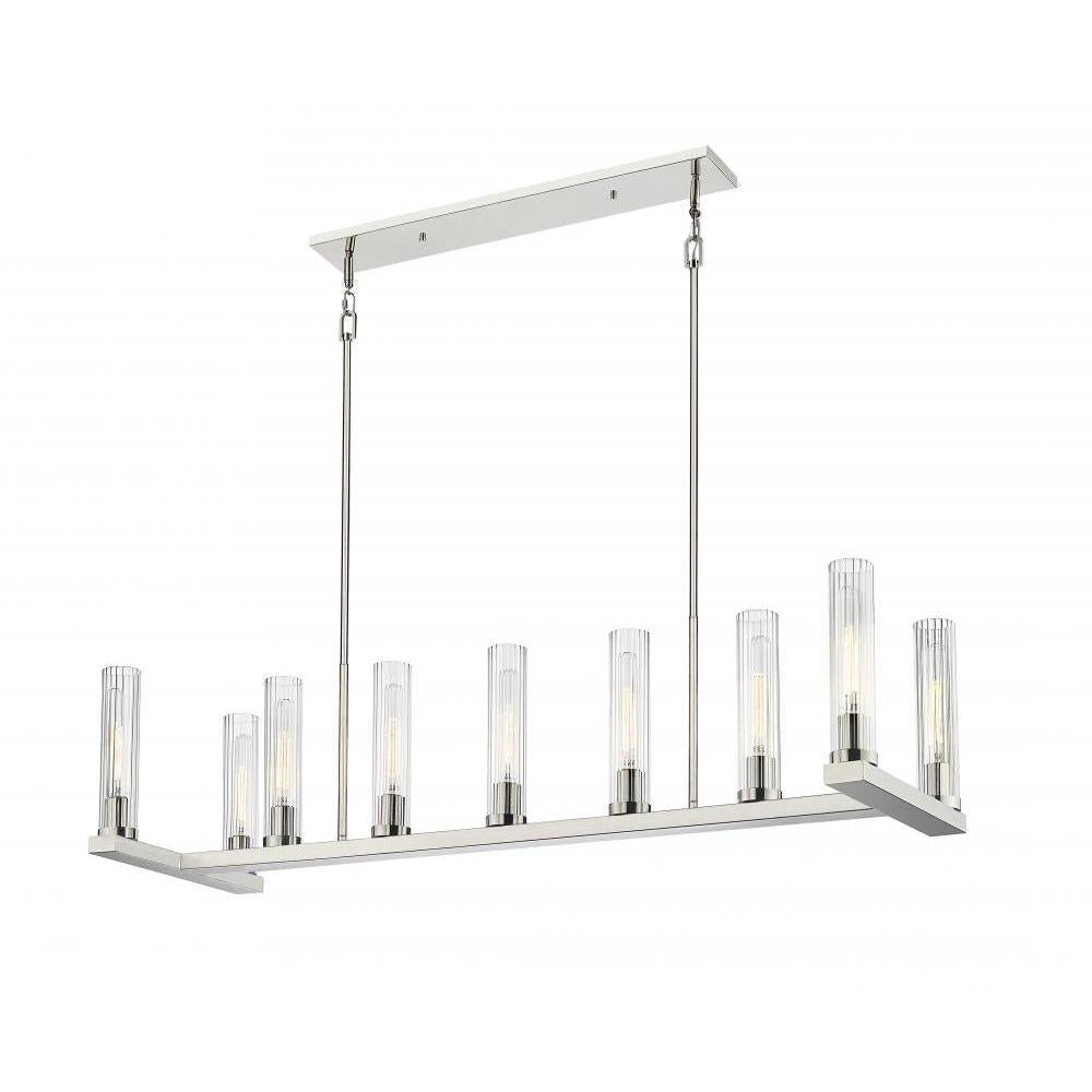 9 Light Linear Chandelier-Clear