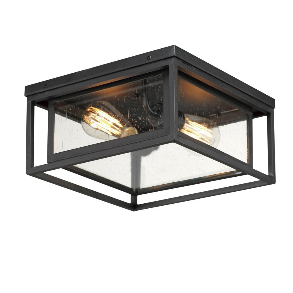 Cabana 12 Inch Flush Mount Light – Black