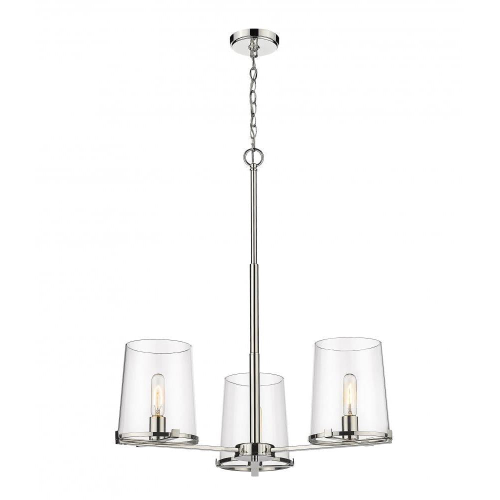 3 Light Chandelier-Clear