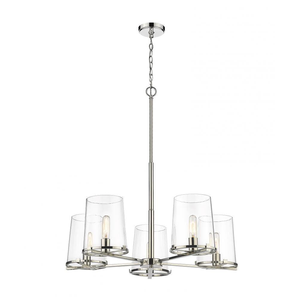 5 Light Chandelier-Clear