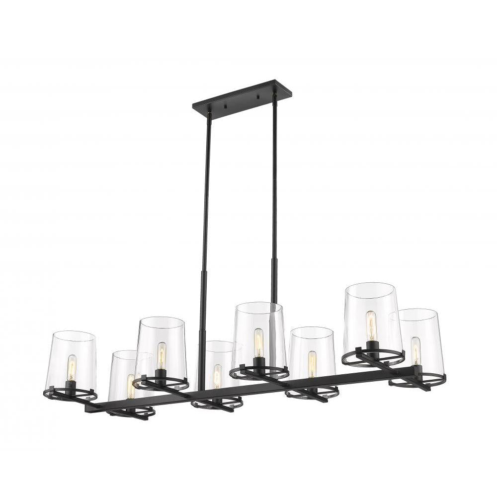 8 Light Linear Chandelier-Clear