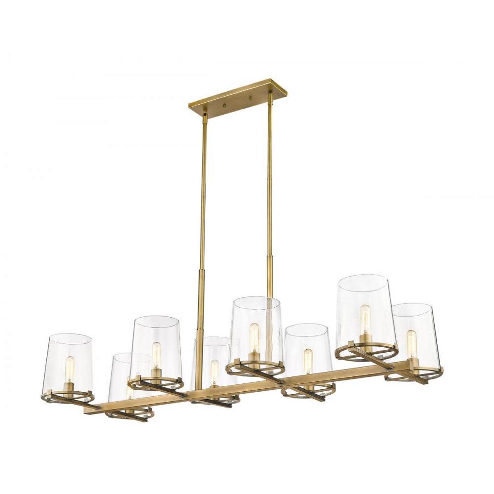 8 Light Linear Chandelier-Clear