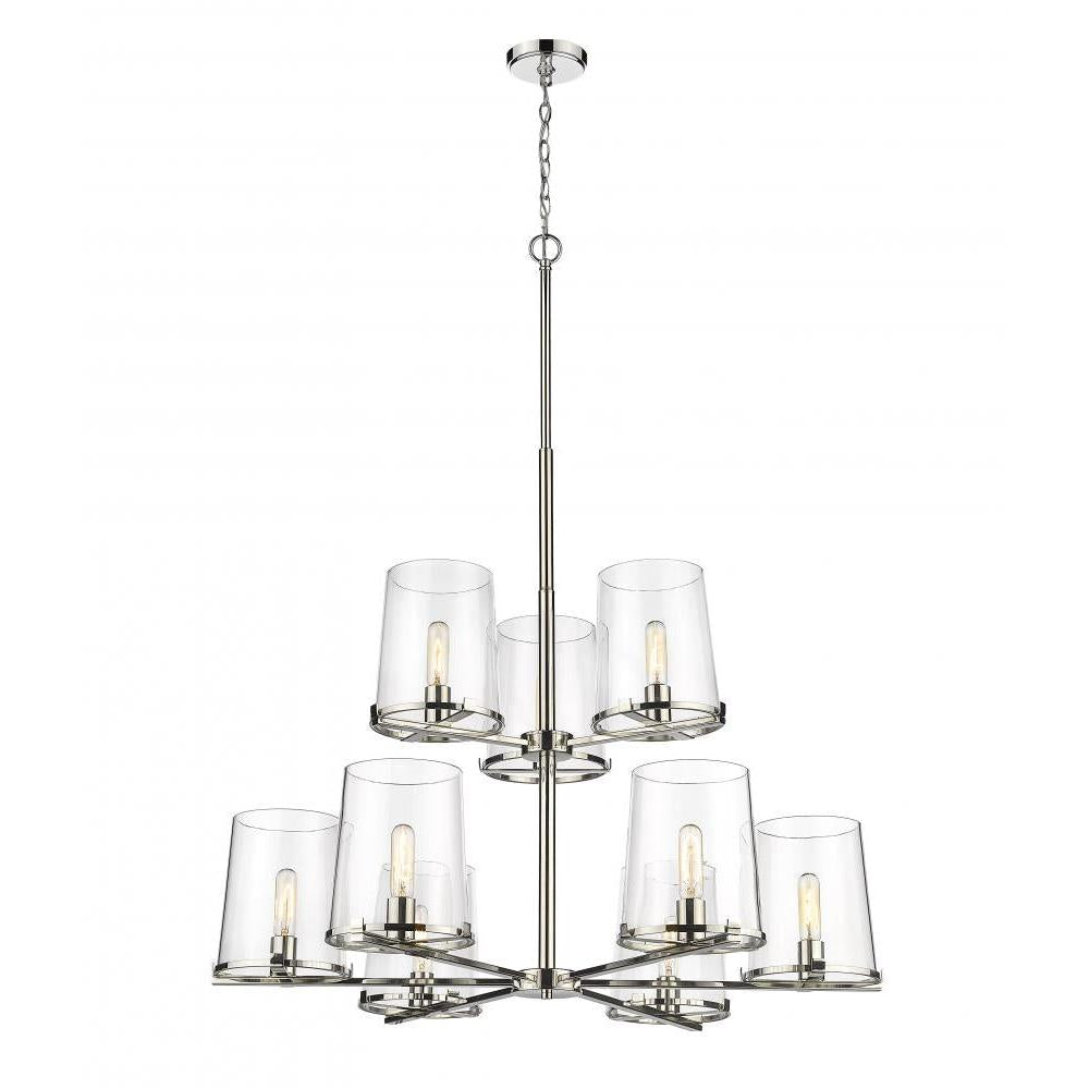 9 Light Chandelier-Clear