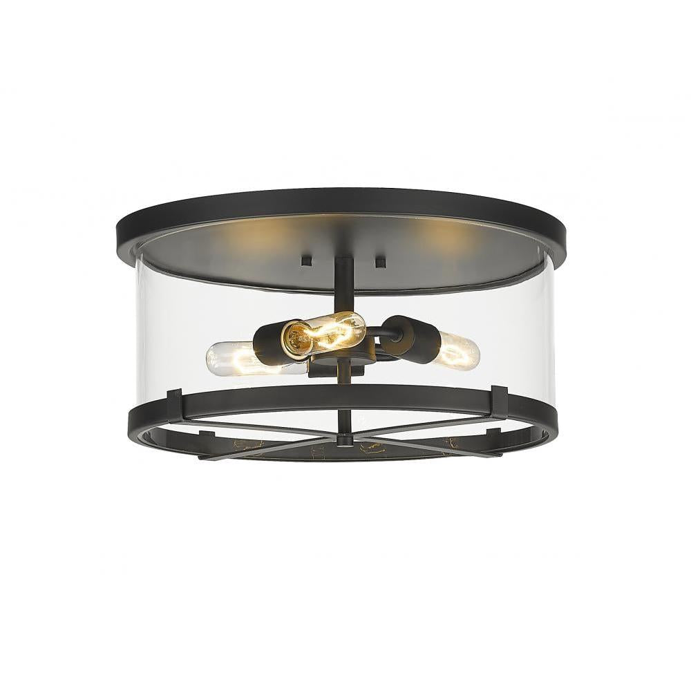 3 Light Flush Mount Light-Clear