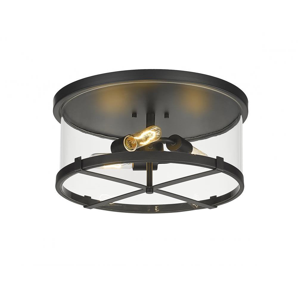 Z-Lite Lighting 3032F-MB Flush Mount Industrial - Black