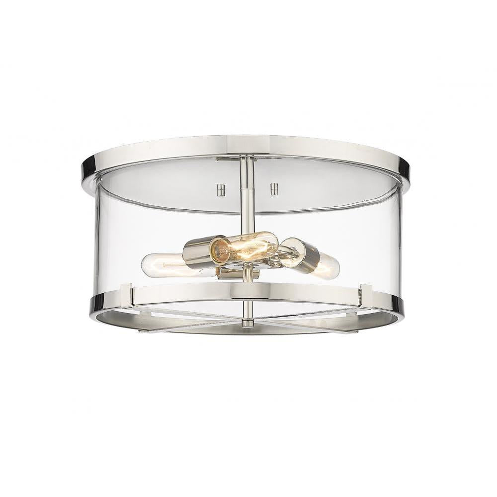 3 Light Flush Mount Light-Clear