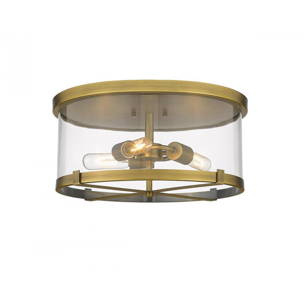 Z-Lite Lighting 3032F-RB Flush Mount Industrial - Brass