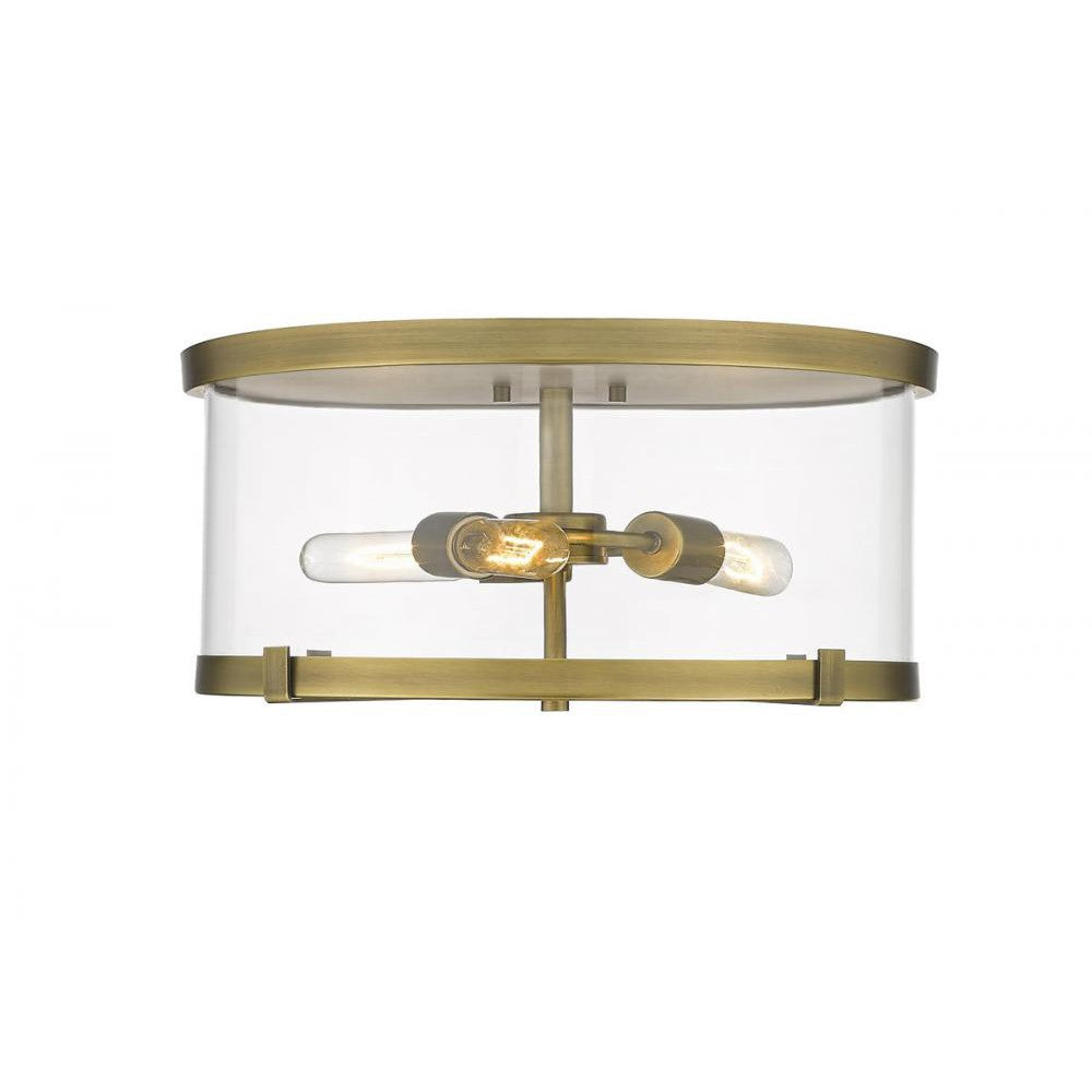 Z-Lite Lighting 3032F-RB Flush Mount Industrial - Brass