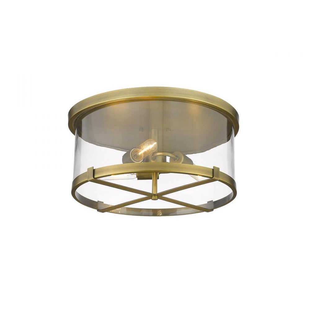 Z-Lite Lighting 3032F-RB Flush Mount Industrial - Brass