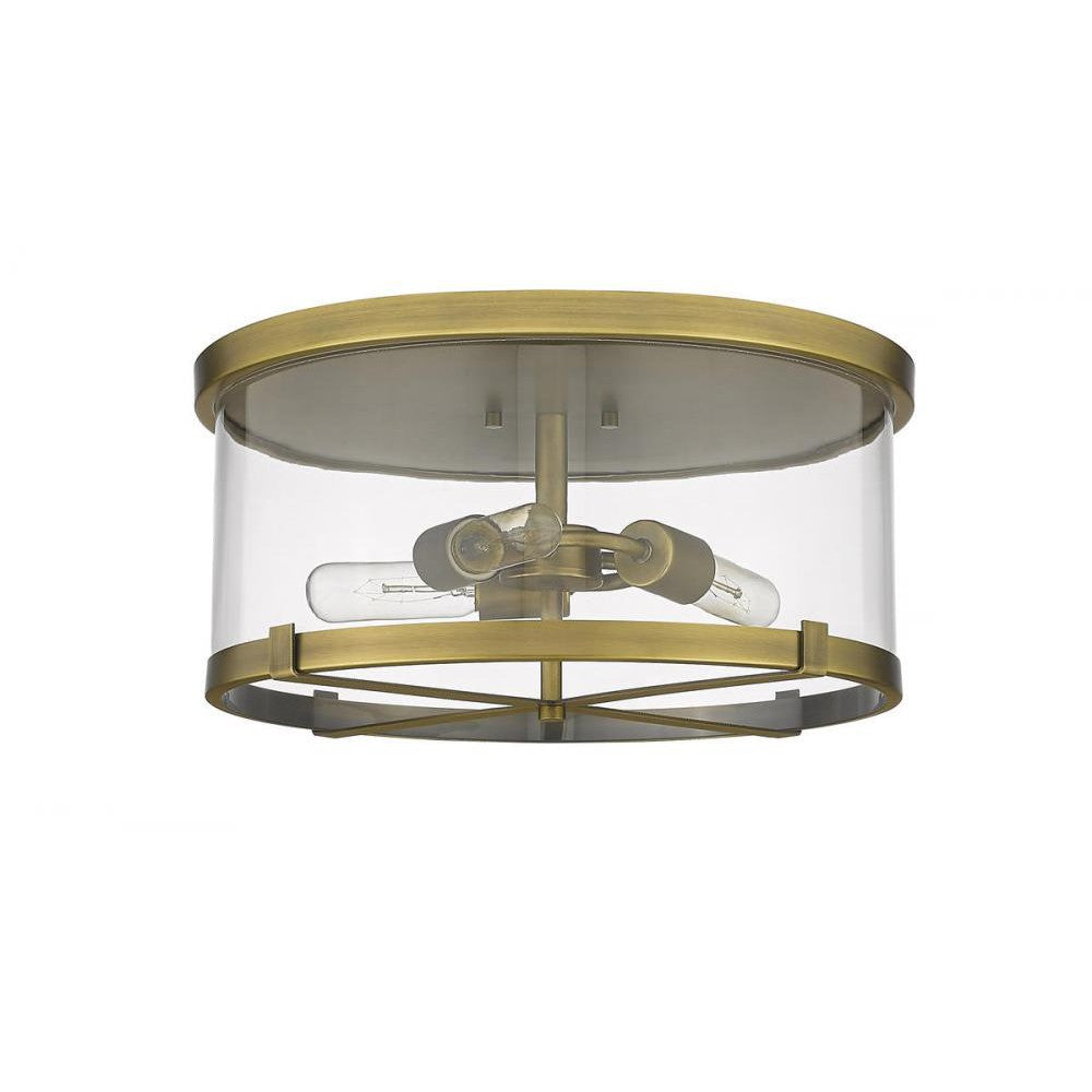 Z-Lite Lighting 3032F-RB Flush Mount Industrial - Brass