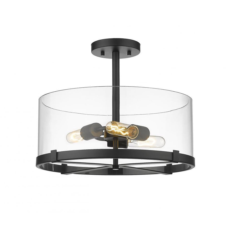 3 Light Semi Flush Mount Light-Clear
