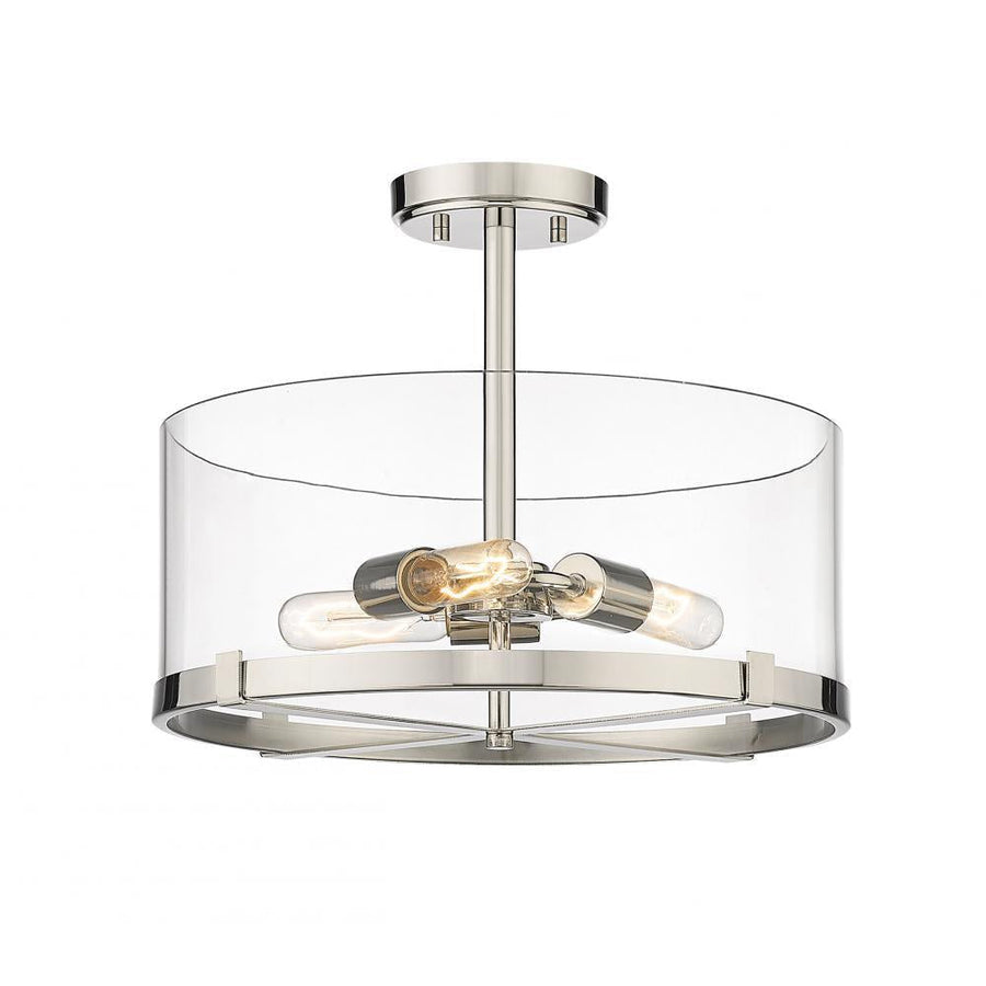 3 Light Semi Flush Mount Light-Clear