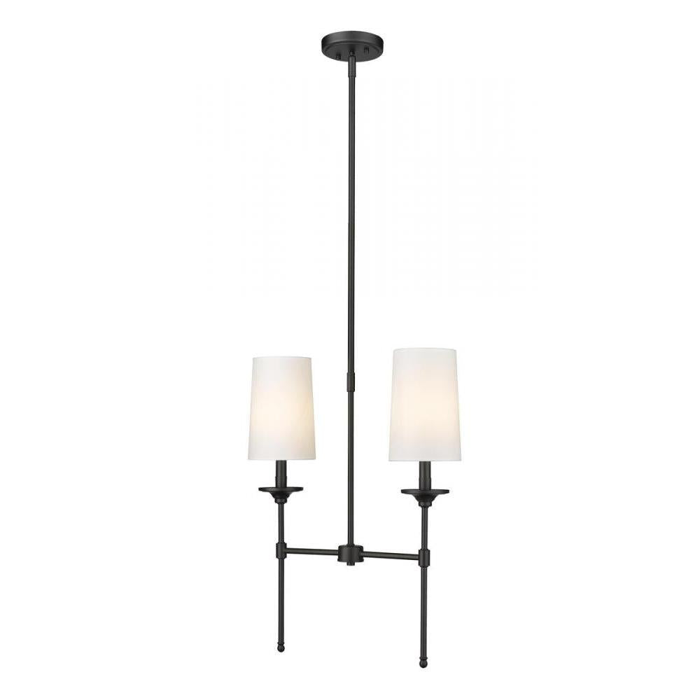 2 Light Linear Chandelier-Off White
